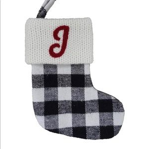 🔹🆕🔹 St. Nicholas Square Plaid Knitted 8” Mini Stocking - “J”